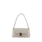 Sac à main baguette élégant en simili blanc