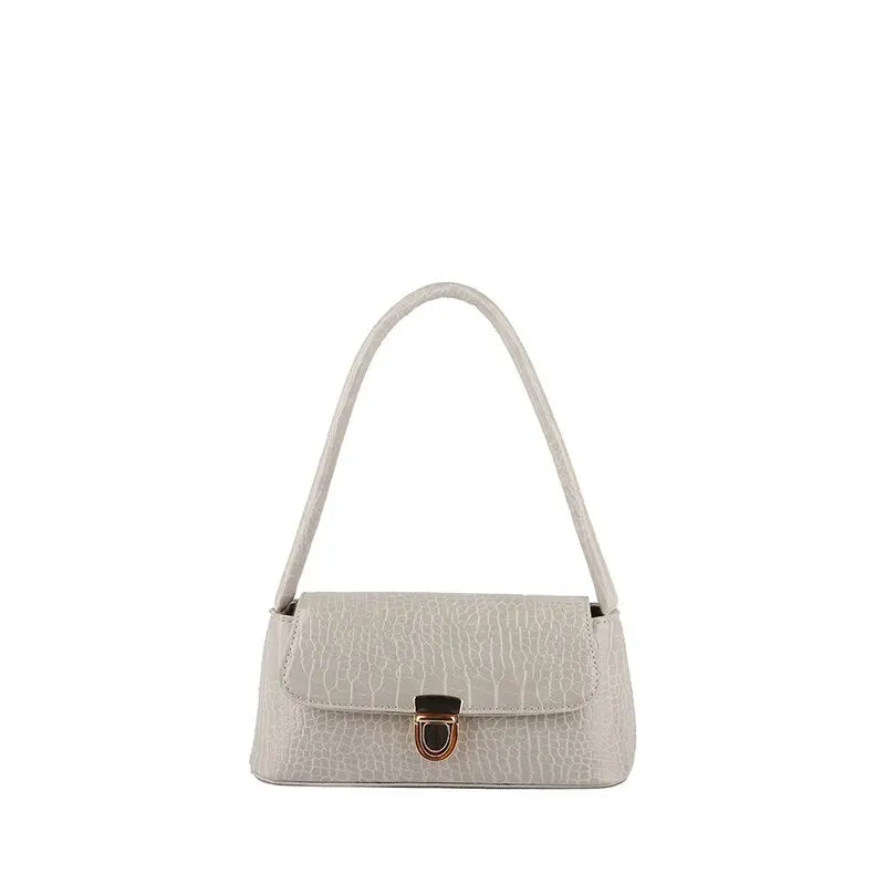 Sac à main baguette élégant en simili blanc