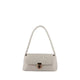 Elegant White Faux Leather Baguette Bag