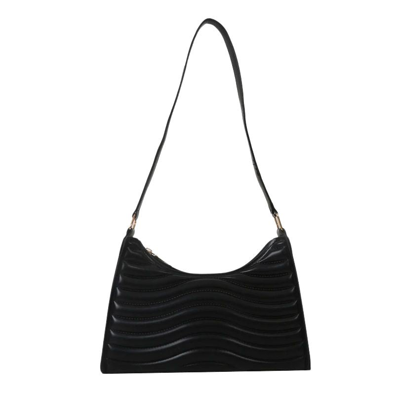 Sac à main baguette élégant en simili noir