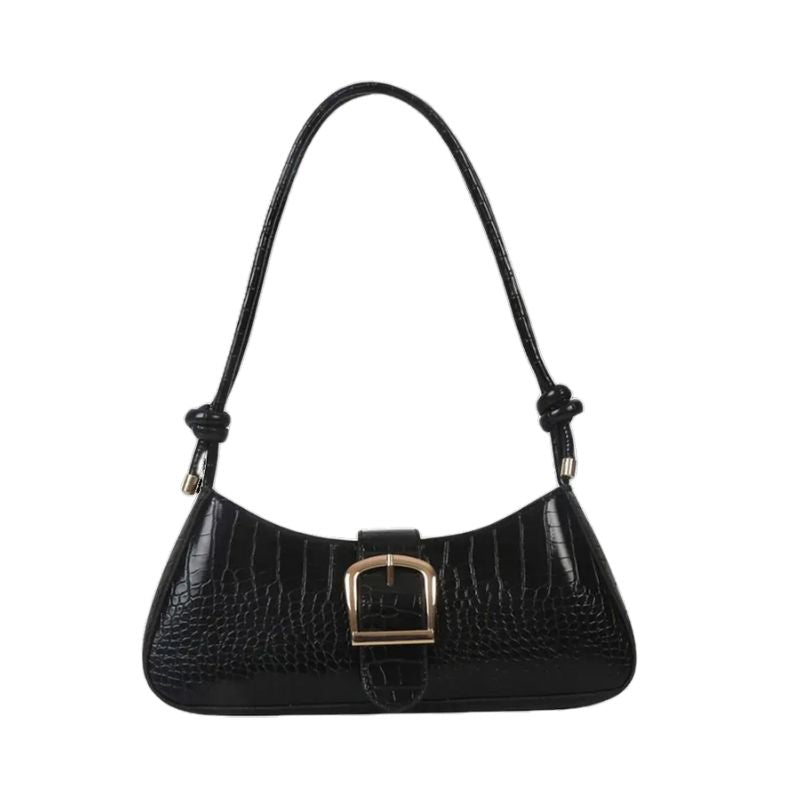 Sac à main baguette en simili avec boucle métallique chic