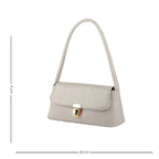 Sac à main blanc en simili format baguette élégant