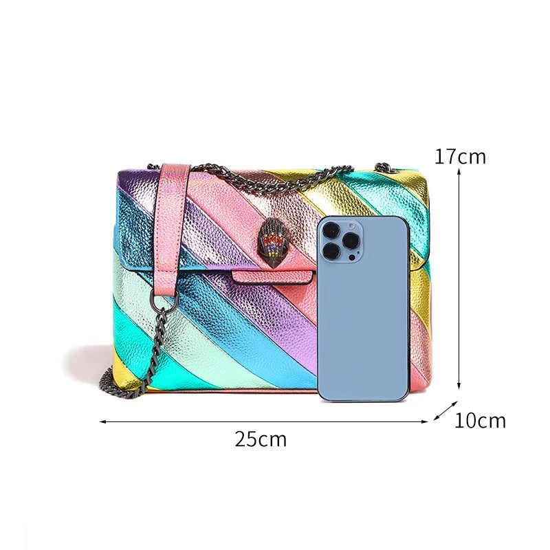 Sac à main brillant aux couleurs multiples