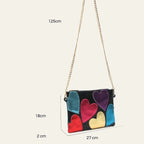Sac à main coloré avec motifs de cœurs