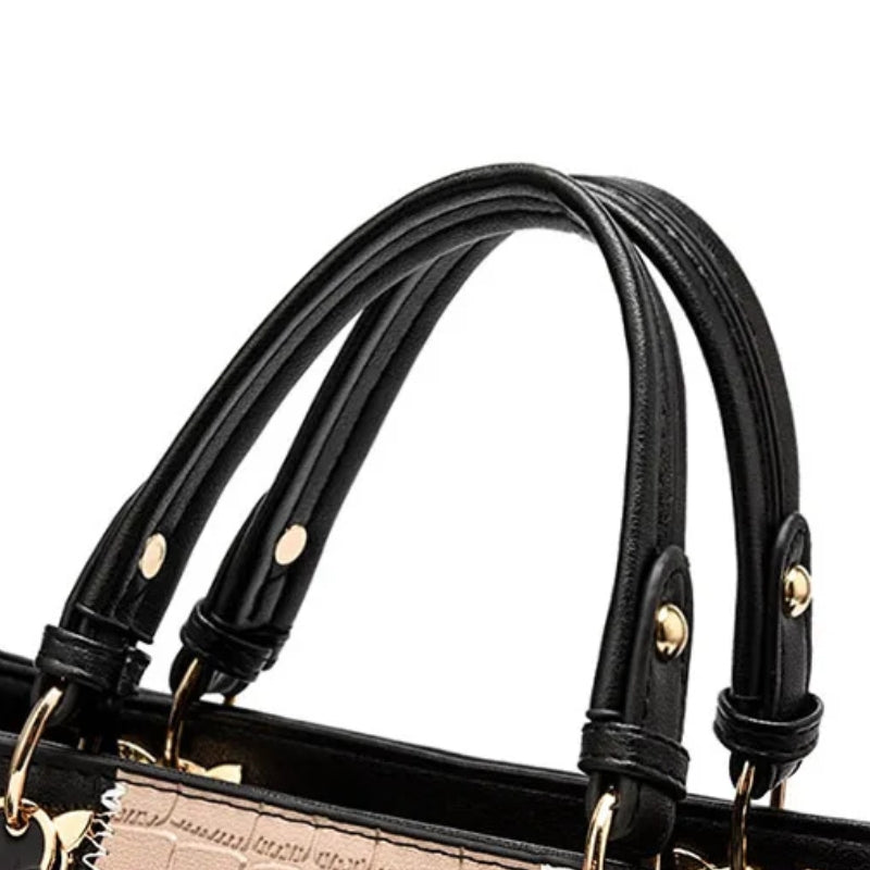 Sac à main croco finition vernie