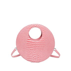 Sac à main de forme ronde façon crocodile