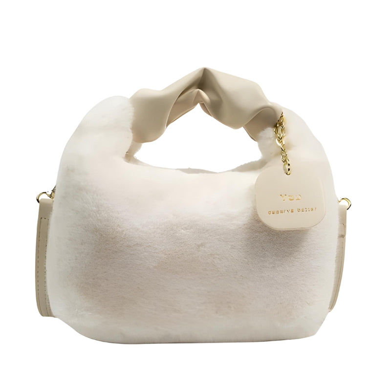 Sac à main doux en fausse fourrure