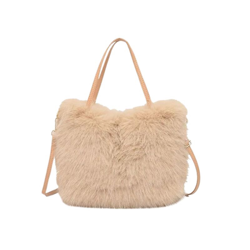 Sac à main doux et élégant en fausse fourrure