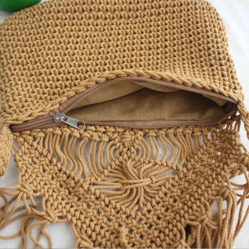 Sac à main en coton tissé au look vintage