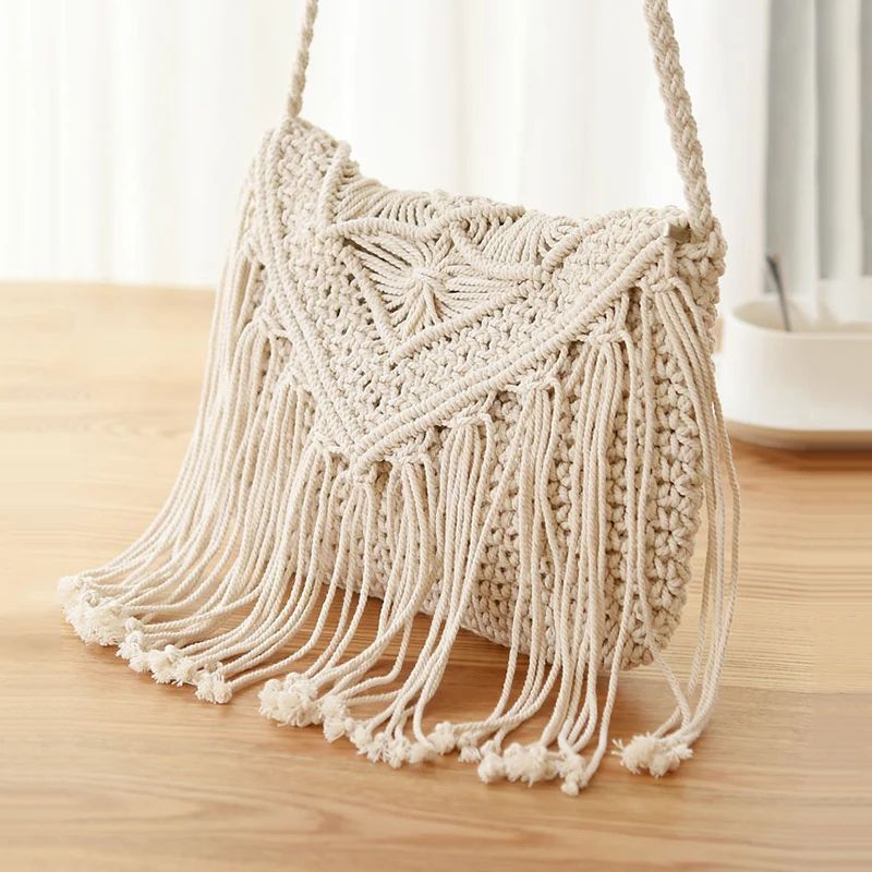 Sac à main en coton tissé de style vintage
