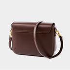 Sac à main en cuir féminin marron avec bandoulière