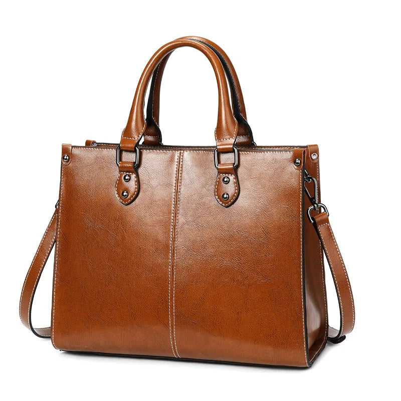 Sac à main en cuir marron