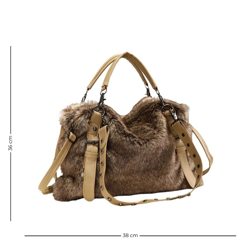 Sac à main en fausse fourrure au style décontracté