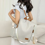 Sac à main et sac à dos féminin blanc en nylon
