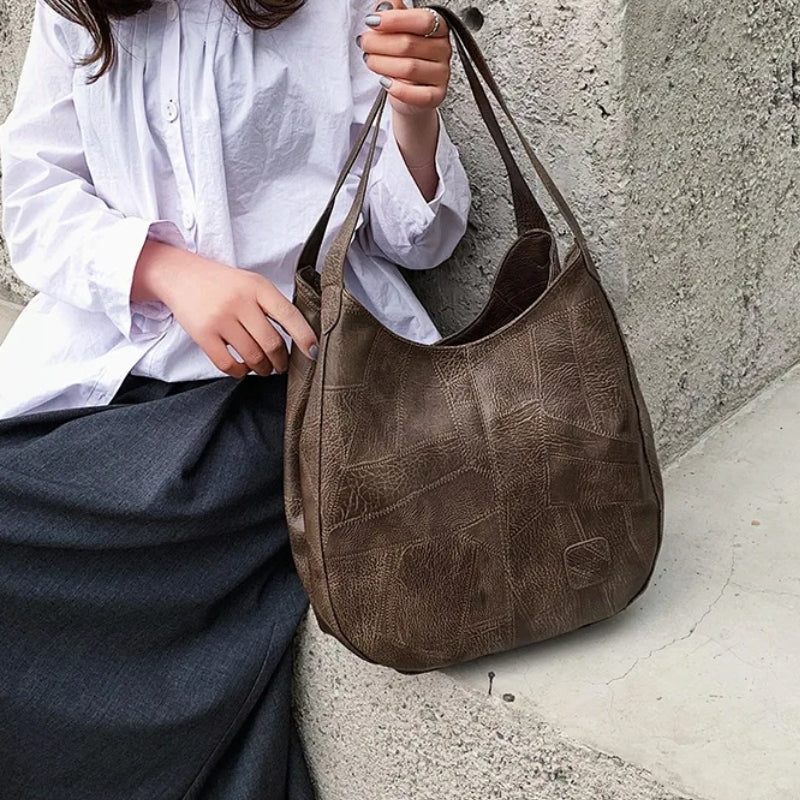 Sac à main façon fourre-tout en simili flexible