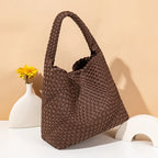 Sac à main façon panier confectionné en tissu marron