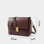 Sac à main féminin marron en cuir porté bandoulière