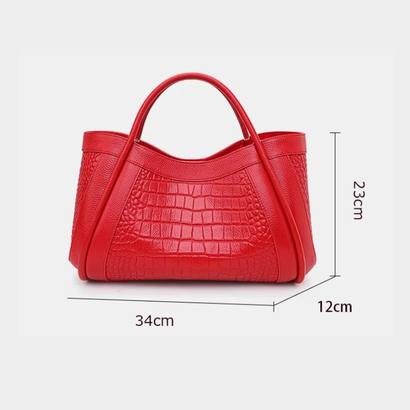 Sac à main féminin noir en cuir grand format