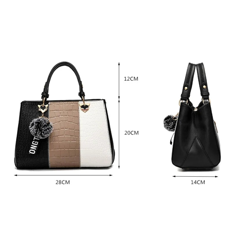 Sac à main finition vernie croco