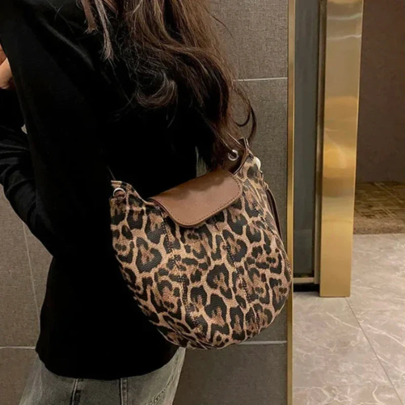 Sac à main flexible pour femme léopard