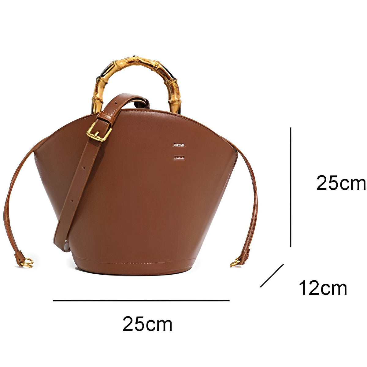 Sac à main forme seau et poignée en bambou