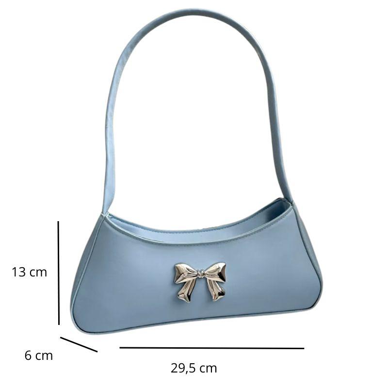 Sac à main glamour format baguette avec nœud décoratif