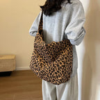 Sac à main grand format léopard en nylon