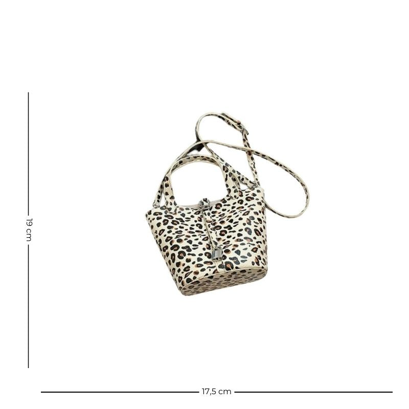 Sac à main léopard au format seau