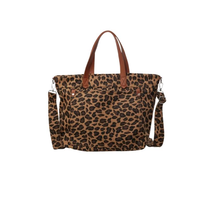 Sac à main léopard souple avec bandoulière