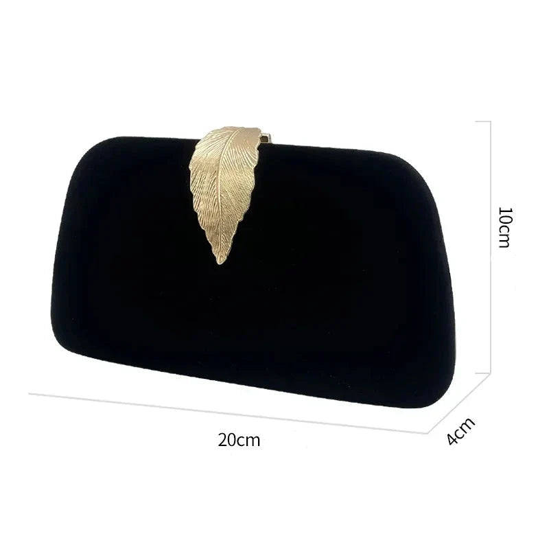 Sac à main luxueux à feuille dorée pour mariage
