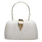 Sac à main mariage avec ornement luxueux en feuille dorée