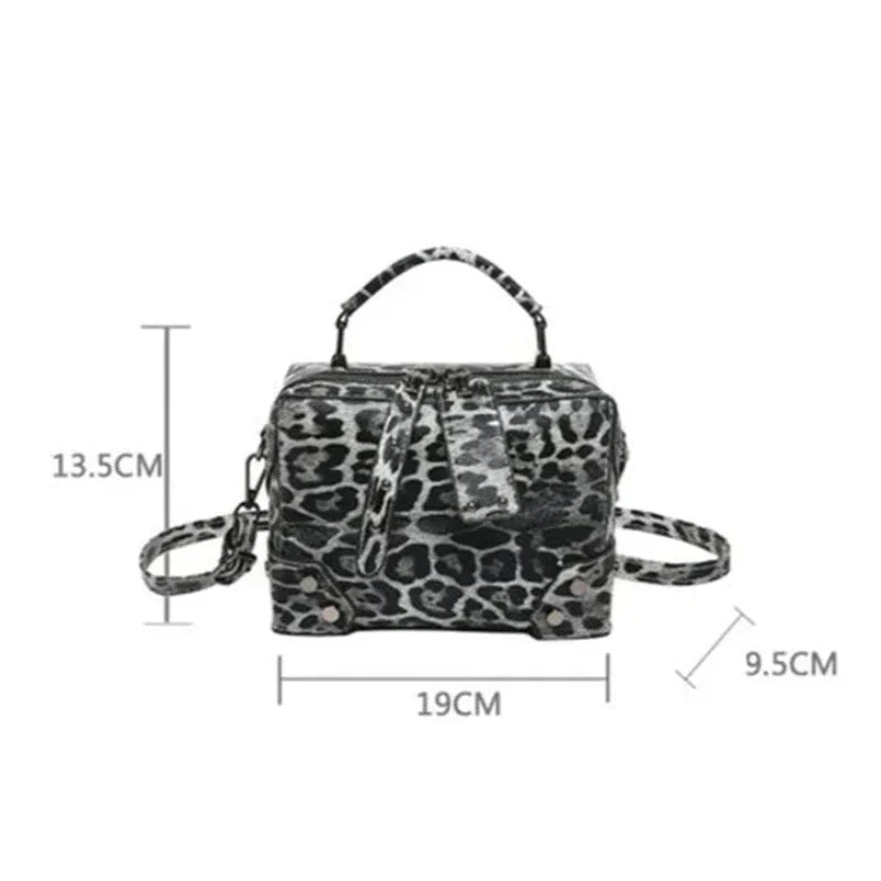 Sac à main moderne imprimé léopard avec bandoulière