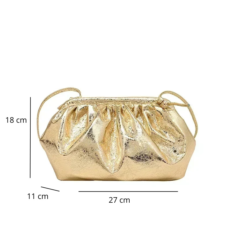 Sac à main moderne pour soirée, somptueux effet froissé