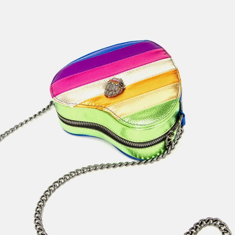 Sac à main multicolore avec décoration cœur