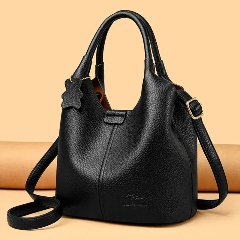 Sac à main noir élégant de luxe avec bandoulière