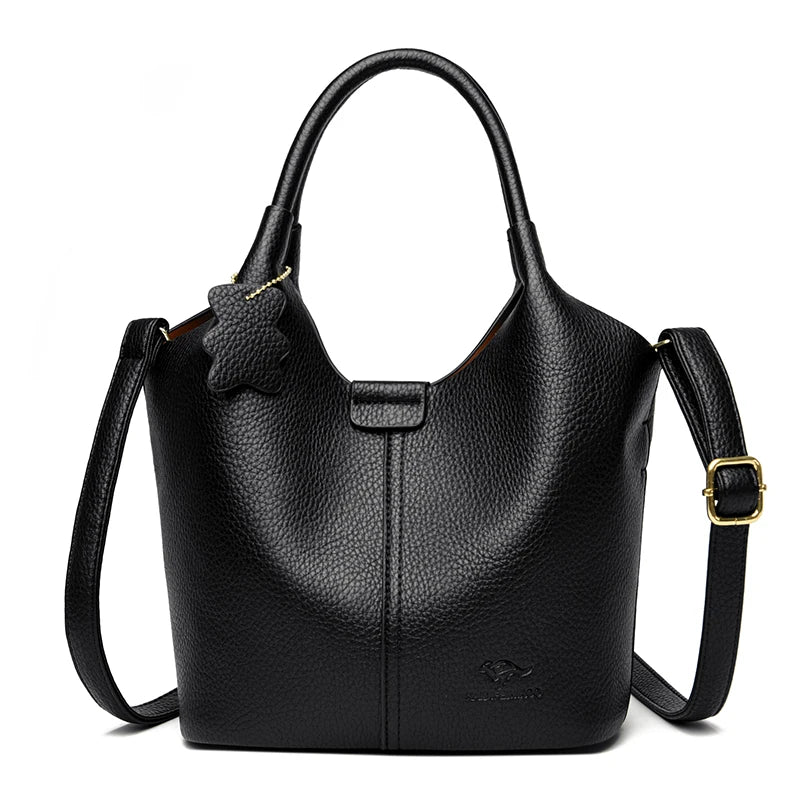 Sac à main noir luxueux avec bandoulière