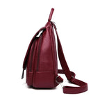 Sac à main ou à dos multipoches femme en simili rouge