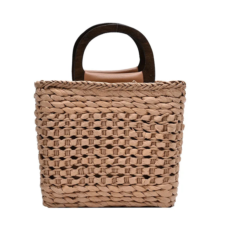 Sac à main panier bohème en paille