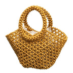 Sac à main panier en perles de bois