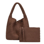 Sac à main panier marron en tissu