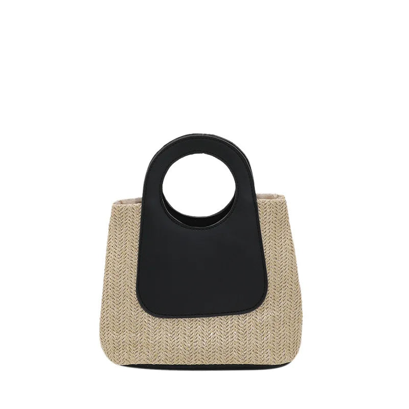 Sac à main panier rétro en paille