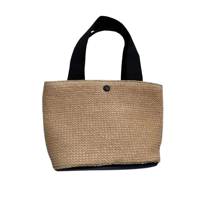 Sac à main panier tendance en paille beige