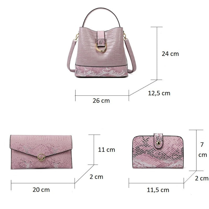 Sac à main pour femme accompagné d’un portefeuille assorti
