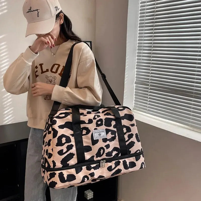 Sac à main pour voyage au motif léopard