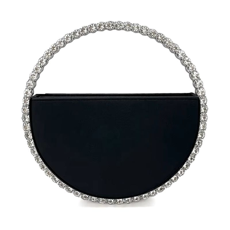 Sac à main rond à strass pour femme et mariage