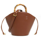 Sac à main seau avec poignée en bambou