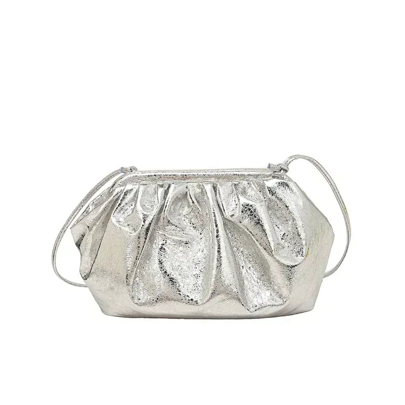 Sac à main somptueux pour soirée au rendu froissé moderne