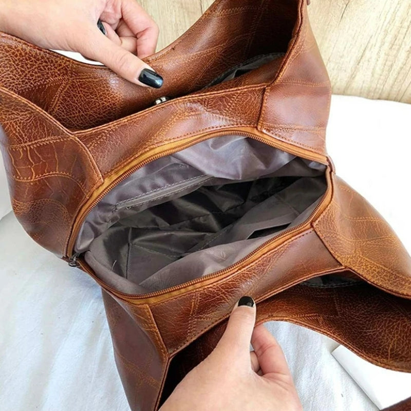 Sac à main souple imitation cuir fourre-tout