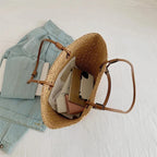 Sac à main versatile façon panier en paille