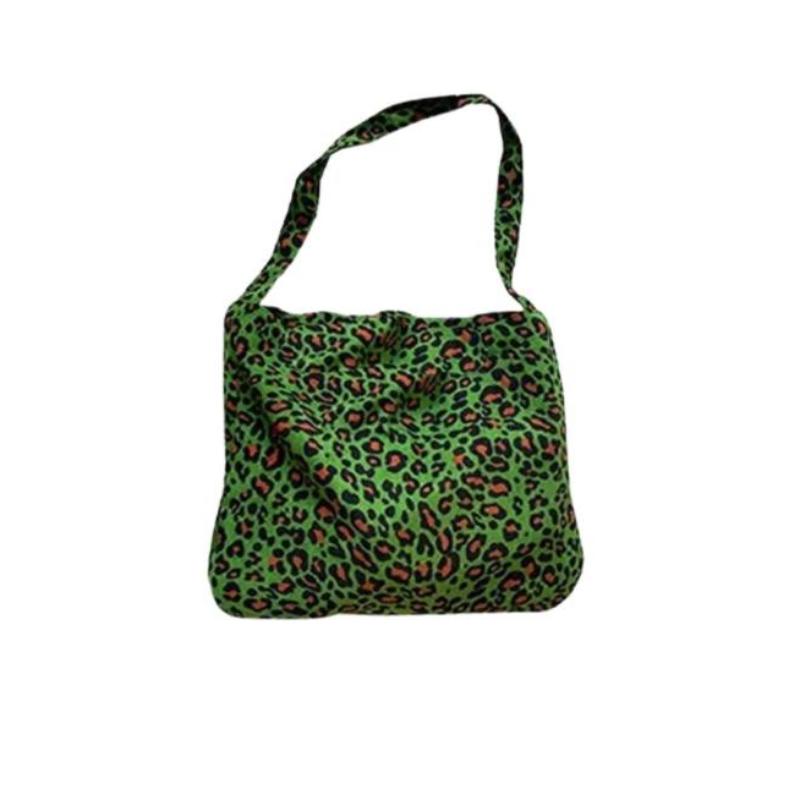 Sac à main vert léopard en toile